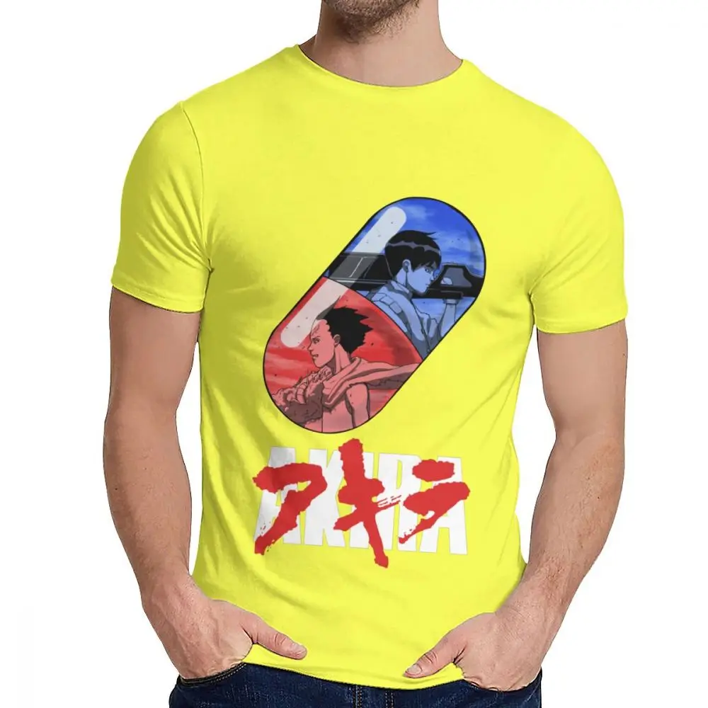 Акира Капсульная футболка Япония Винтаж Mange аниме Shotaro Kaneda Tetsuo Shima футболка - Цвет: Цвет: желтый