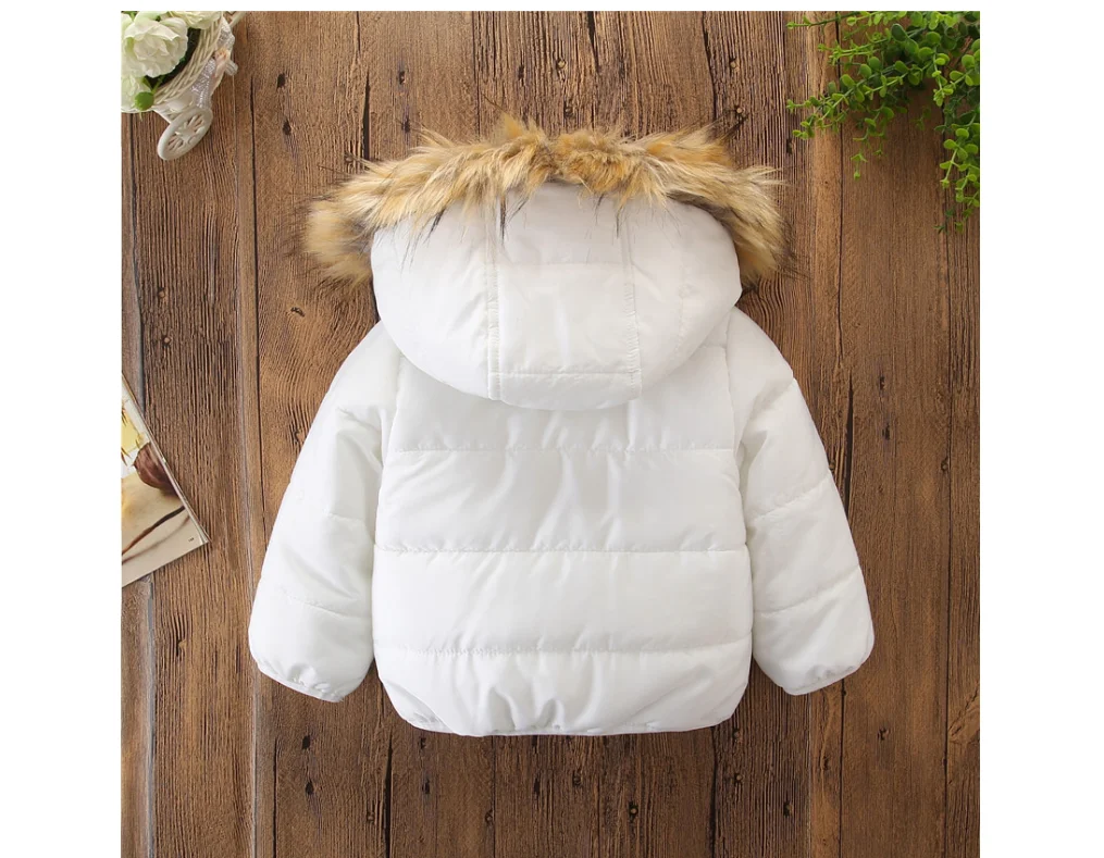 New Kids Down Coats Winter Fur collar Jacket for Girls Clothes Cotton Parkas Children Warm Outerwear Girls Coat Outdoor Win