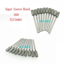 10 шт. супер грубая черная 2,35 мм стоматологический хвостовик алмазный шлифовальный бор дрель для зубной Бур Полировка Боры