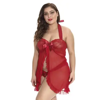 

Sexy Lingerie Kanten Jurk Babydoll Vrouwen Ondergoed Nachtkleding Nachtkleding Jurken Backless jurk Plus Size Vrouwen Kleding