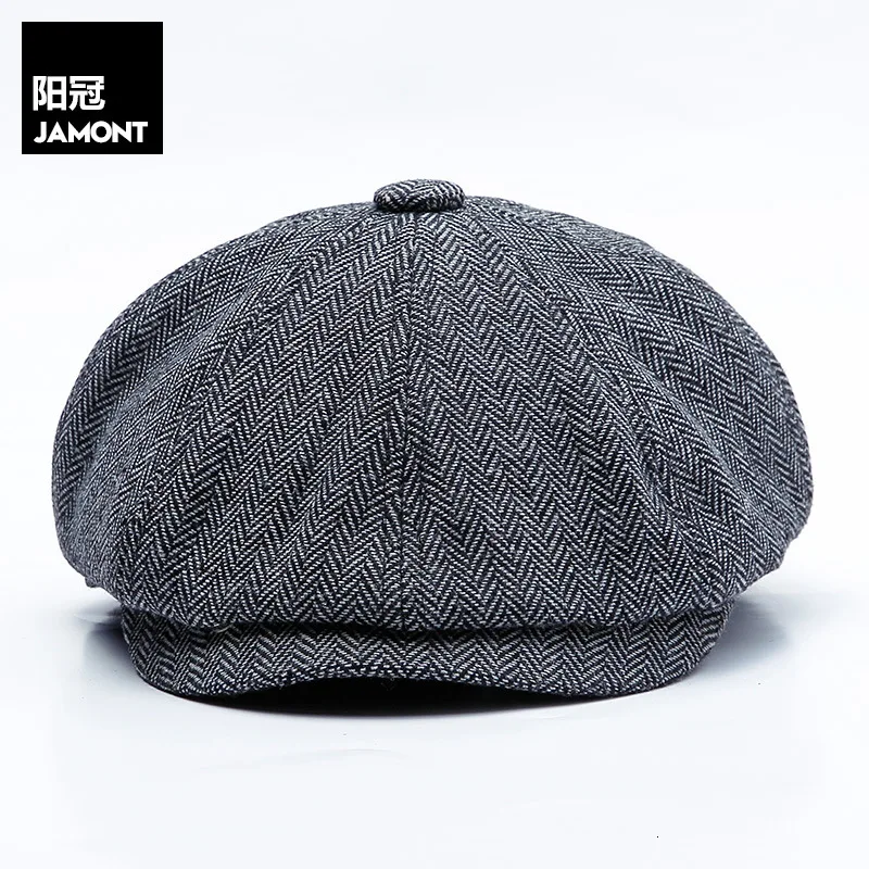 Darkgrey Осенняя и зимняя новая английская Классическая восьмиугольная шляпа мужская художественная модная Универсальная Ретро восьмиугольная шляпа 14128 - Цвет: Darkgrey