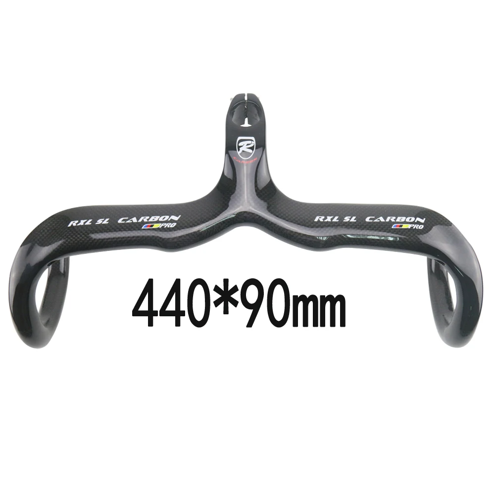 Rwlre Manubrio Integrato, Manubrio Bici da Strada in Carbonio Manubrio 31.8mm Ud Matte Drop Bar 400/420/440mm Manubrio in Carbonio per Bici da Strada Manubri piegati da Ciclismo
