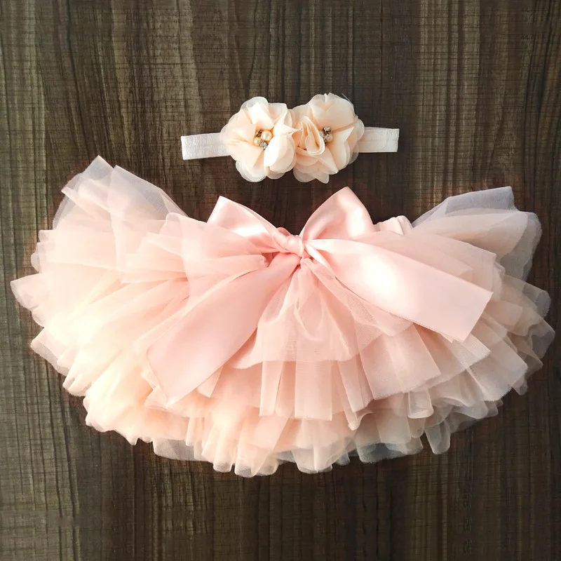 

Baby girl tutu skirt 2pcs tulle lace bloomers diaper cover Newborn infant outfits Mauv headband flower set Baby mesh bloomer0-2y