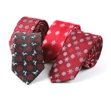 Рождество Санта тонкие галстуки для мужчин праздничные вечерние елки Снежинка дизайн Повседневный галстук