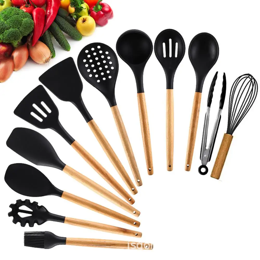 Multi Functional 12PCS Silicone Kitchen Utensils Cookware Set With