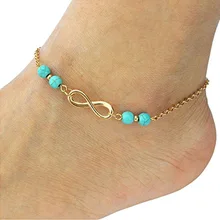 Европейский и американский минималистичный кулон в виде ног Бесконечная любовь с цифрами 8 Бирюзовый изогнутый кулон в виде иголки простой одиночный La