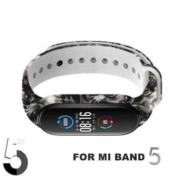 

Mi Band 5 Strap Bracelet For Xiaomi Mi Band 5 Straps Strap Correa Cartoon Pringting Color For Miband 5 Mi5 Wristband Accessories