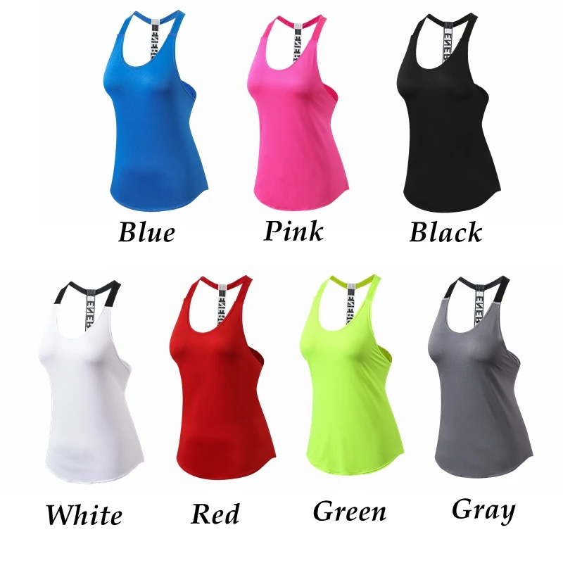 Women Yoga Shirts T-Backless Loose Sleeveless Sports Shirts Fitness Workout Crop Tops Shirt Vest Quick Drying Female Sportswear