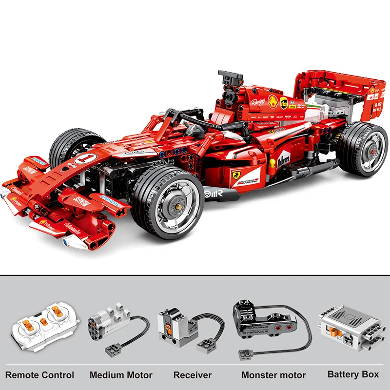 

NEW 585PCS Technic F1 Racing Car MOC Remote Control RC Electric Speed Model Building Blocks Bricks DIY Toys Christmas Gifts