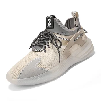 

Hot Cool Fashion Summer Sneakers Handiness Casual Shoes Men Color Stitching Sneaker Male Flyknit Breathable Lace Up Casual Shoes