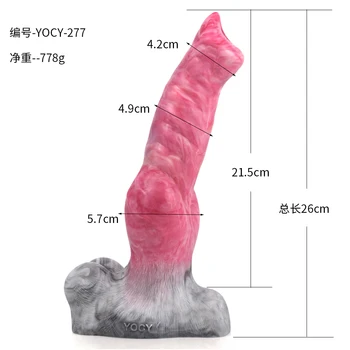FAAK New Gory Raw Meat Color Horse Dildo Monster Knotted Animal Dog Penis Sucker Sex Toys For Women Men Anal Vagina Masturbator 2