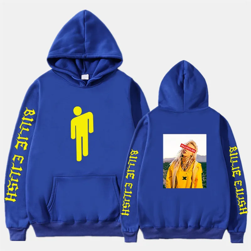 12 Blue Billie Eilish Толстовка для мужчин wo Мужская хип-хоп толстовка с белым капюшоном Harajuku винтажная Толстовка с принтом для мужчин модные толстовки унисекс - Цвет: 12 Blue