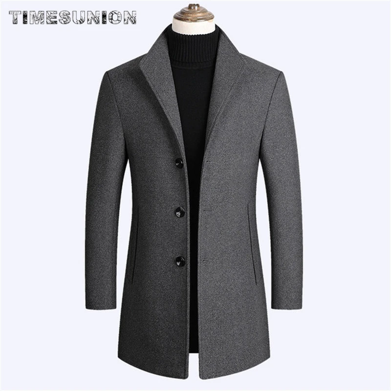 Man Wool Coat Autumn Winter Korean Fashion Solid Color High Quality Thick Men's Wool Jacket Luxurious Brand Clothing Man Wool Coat Autumn Winter Korean Fashion Solid Color High Quality Thick Men's Wool Jacket Luxurious Brand Clothing
