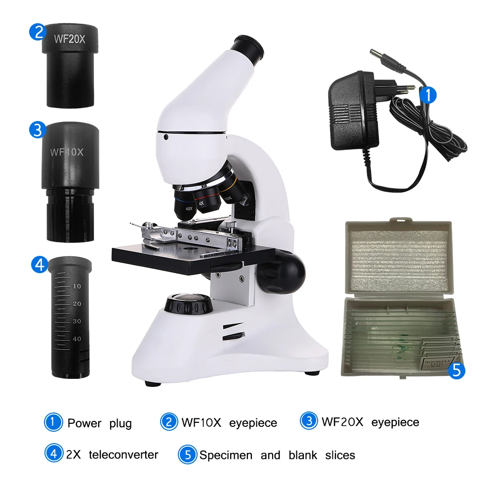 KKmoon оптический 40X-1600X набор микроскопов все металлические биологии студенческие дети класса беспроводные начинающих микроскоп/ЕС Plug
