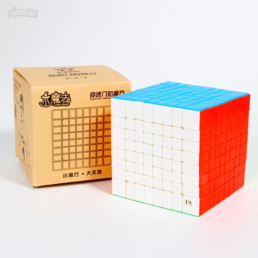 Головоломка Куб 8x8x8 Yuxin маленький магический скоростной Куб 8x8 Forsted поверхность Stickerless Neo Cubo Magico образование кубик для игры - Цвет: Stickerless