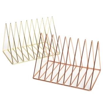 

2 Pack File Organizer Stable Metal File Storage 9 Slot Desktop azine Folder Holder Racks