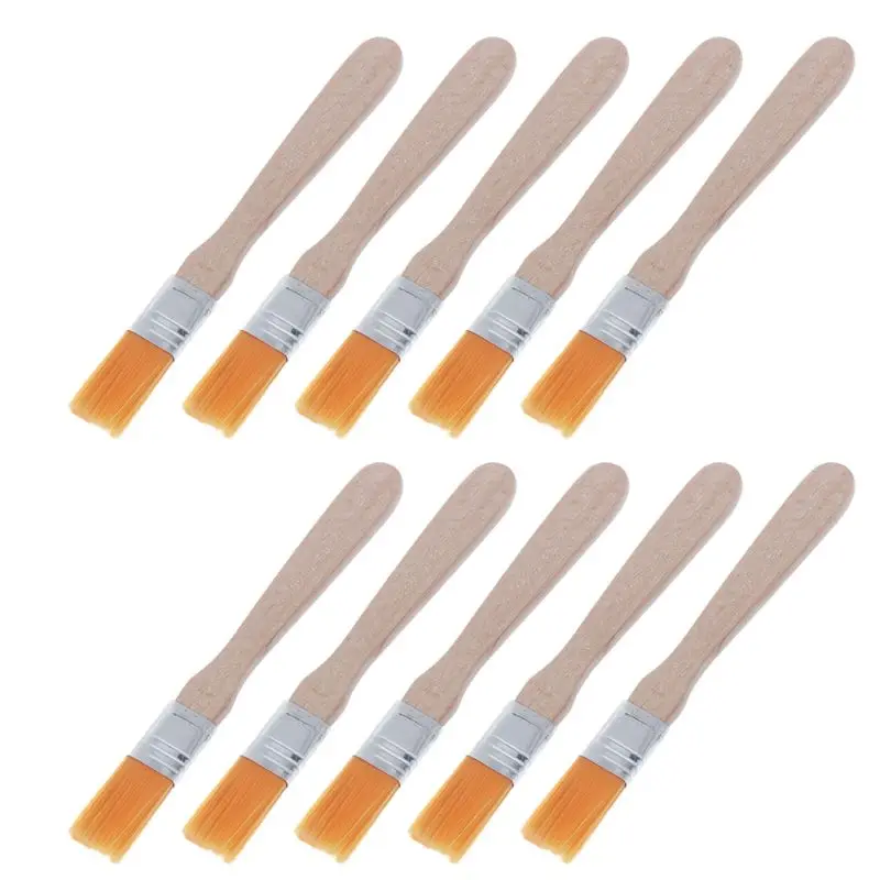 

10Pcs Wooden Handle Brush Nylon Bristles Welding Cleaning Tools For Solder Flux Paste Residue Keyboard PC X6HC