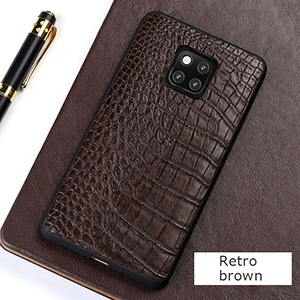 dark brown Для mate 20 Роскошный чехол для телефона из натуральной кожи для HUAWEI mate 20Pro мягкий чехол из крокодиловой кожи все включено чехол для mate 20 capa - Цвет: dark brown