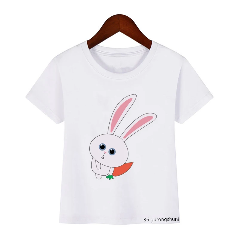 

New summer style t-shirt for boys/girlscartoonSecret life of pets bunny print kids t shirt shortsleeved tops unisex tshirt