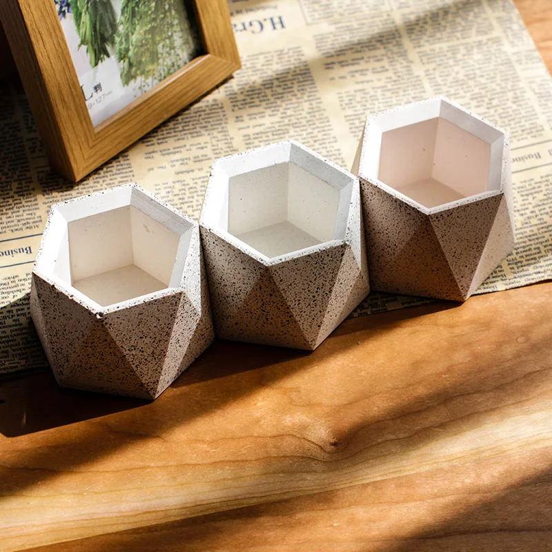 Geometric concrete flower pot mold customized design concrete container