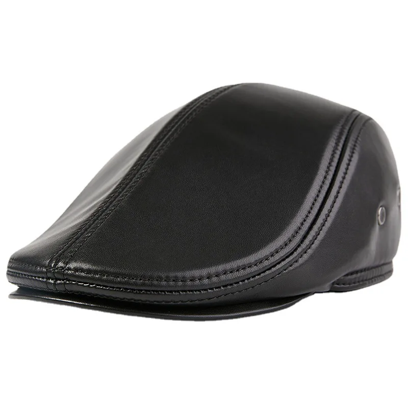 

Осенняя шапка из натуральной кожи, мужской берет из воловьей кожи, Элегантная модная шапка с язычком для молодых студентов, Снэпбэк кепки для мужчин и женщин