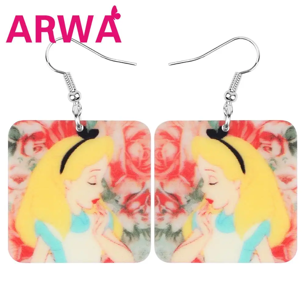 ARWA акриловые аниме милые Квадратные серьги для девочек большая Геометрическая