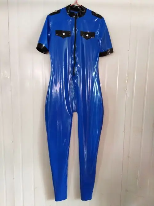 Lack PVC Catsuit Ganzanzug  XL Shiny blue 