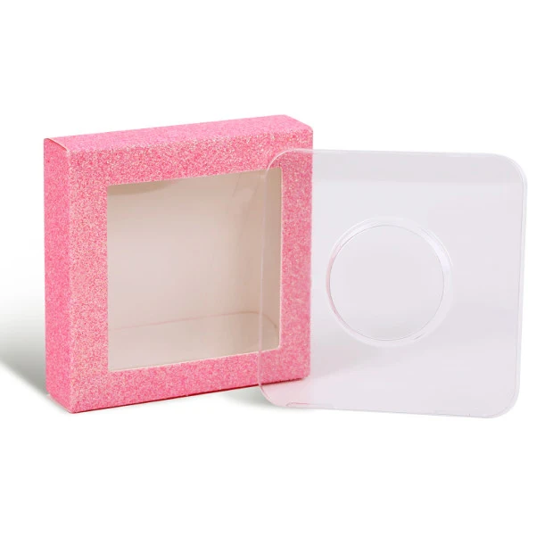 Упаковочная коробка для ресниц ложная упаковочная коробка для ресниц коробки для ресниц Пользовательский логотип полоса квадратная коробка для хранения ресниц упаковочные коробки - Цвет: Pink