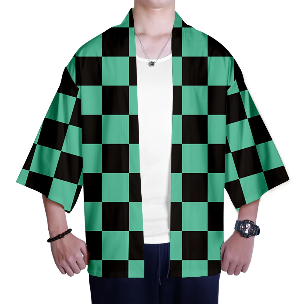 Новое кимоно Kimetsu no Yaiba для косплея Harajuku кардиган с рукавом в семь точек одежда