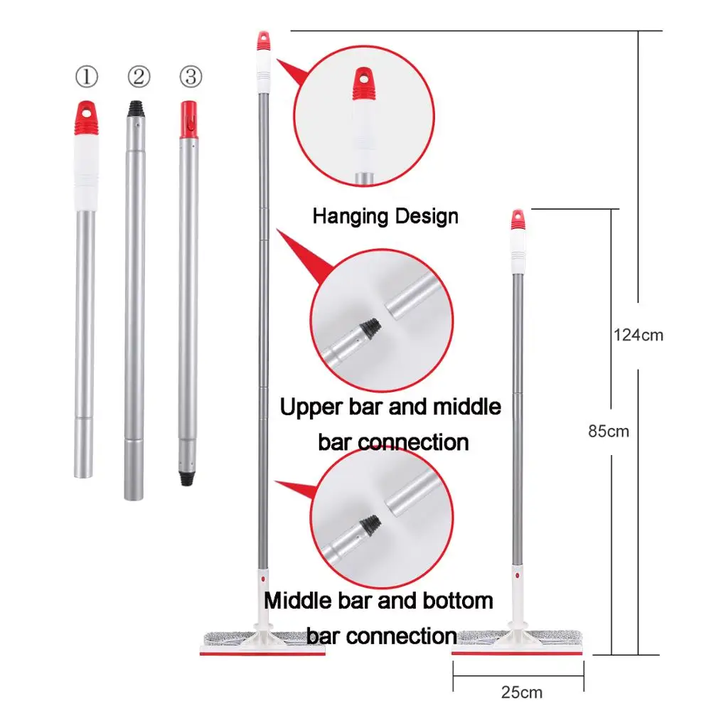 Eyliden 2 в 1, скребок для окон из микрофибры 48 дюймов, скребок для окон со сменным стержнем, приспособление для домашней чистки стекла