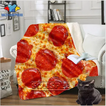 

Anime Sofa Youth Bedding patterned car Bacon stuffed dj Pizza winter blanket bedspread boy girl travel blanket soft Outing quilt