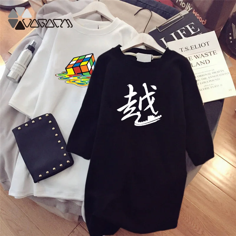 

Summer Dresses for Women Print Casual Loose Short Sleeeve Mini Plus Size Dresses Female Streetwear Black White Clothes 4XL