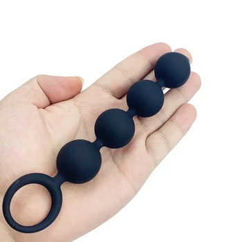 Beginner Silicone Small Anal Beads Butt Plug Ball Pull Ring Anal Stimulator Ass Butt Beads G Spot Anus Masturbation Erotic Goods 2