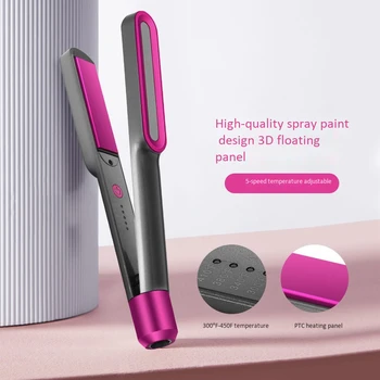 

Hair Straightener Plate Flat Iron Heat Adjustable Temperature Straightener Iron for All Hair Types EU Plug