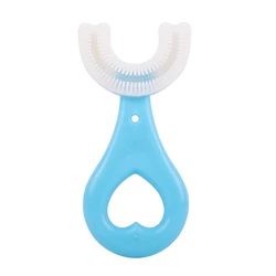 Baby U-shaped Toothbrush Children 360° Cleaning Teethers Soft Silicone Brush Kids Teeth Oral Care Clean Toothbrush Safety Manual
