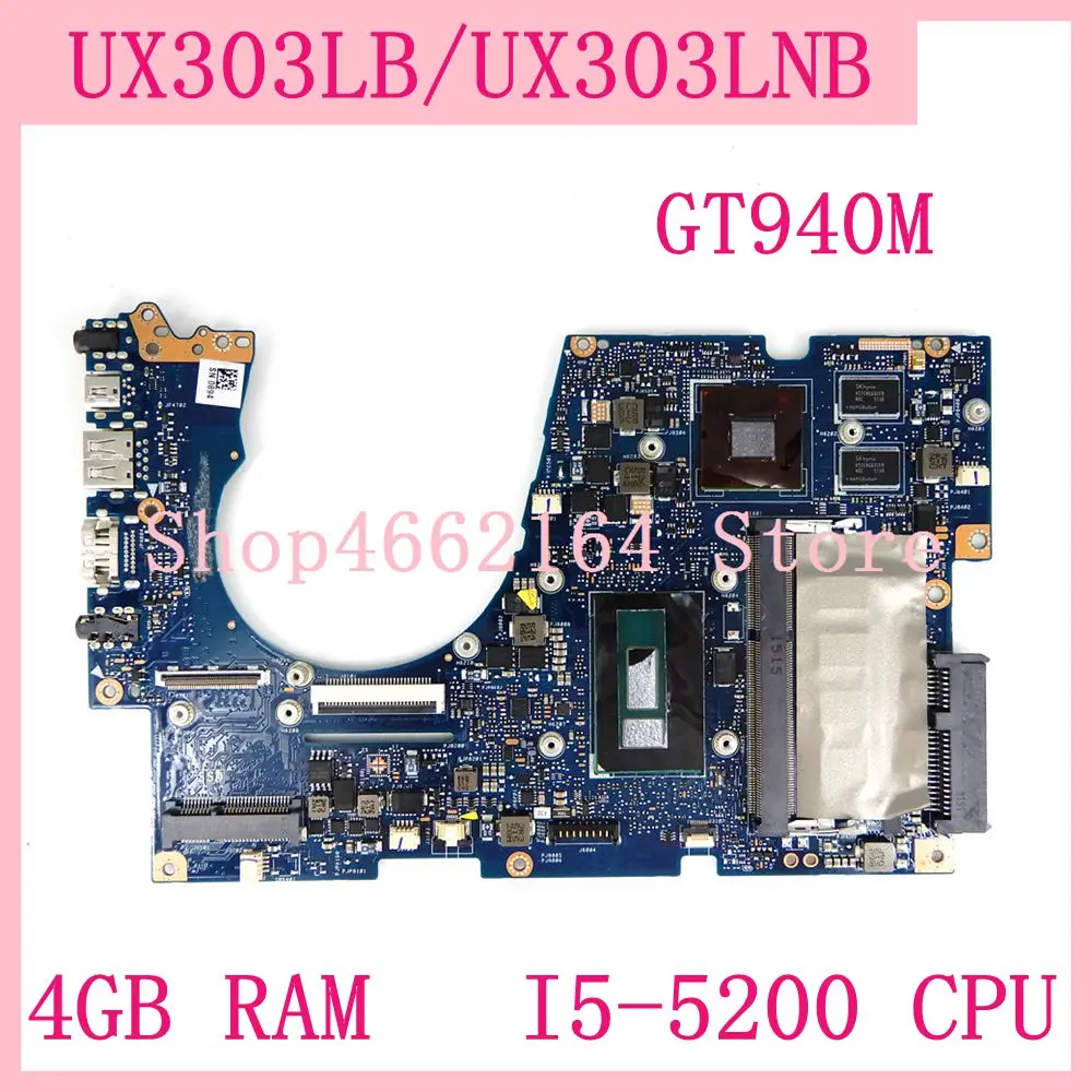 

UX303LB 4GB RAM I5-5200CPU GT940M motherboard For ASUS UX303LB UX303LNB UX303LN UX303L U303L Notebook mainboard fully tested
