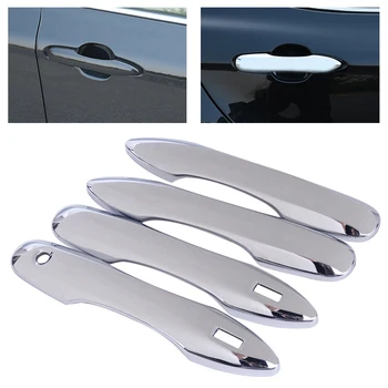 

4pcs Sliver ABS Outer Side Door Handle Cover Protector Trim ABS Chrome Fit for Toyota Camry 2018 Car Styling