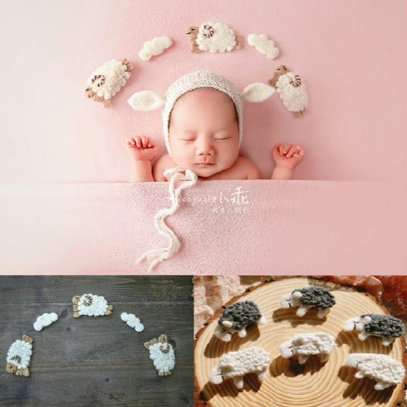 Newborn Baby Photography Props Creative Handmade Wool Mini Sheep For