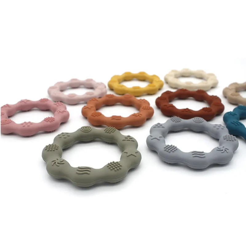  Teether 건강 관리 어금니 장난감 촉각 인지 식품 등급 실리콘  그립 젖니가 남 장난감 베이비 샤워 선물 BPA 무료