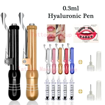 

0.3ml Hyaluronic Acid Pen lip filler gun No-Needle Noninvasive Nebulizer hylaronic acid filler tattoo tips lip filler anti-aging
