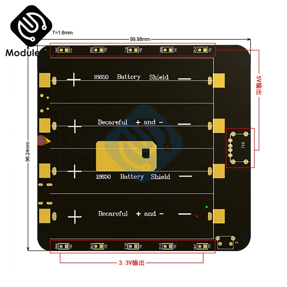 18650 литиевая Защита аккумулятора V8 мобильный Мощность power bank 5 V/3A 3 V/1A четыре Напряжение Тип-C USB-C для Arduino ESP32 ESP8266