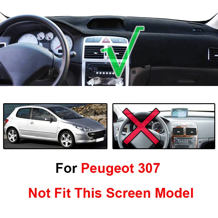 Xukey крышка приборной панели подходит для peugeot 307 коврик для приборной панели Защита от Солнца Чехол для приборной панели ковер
