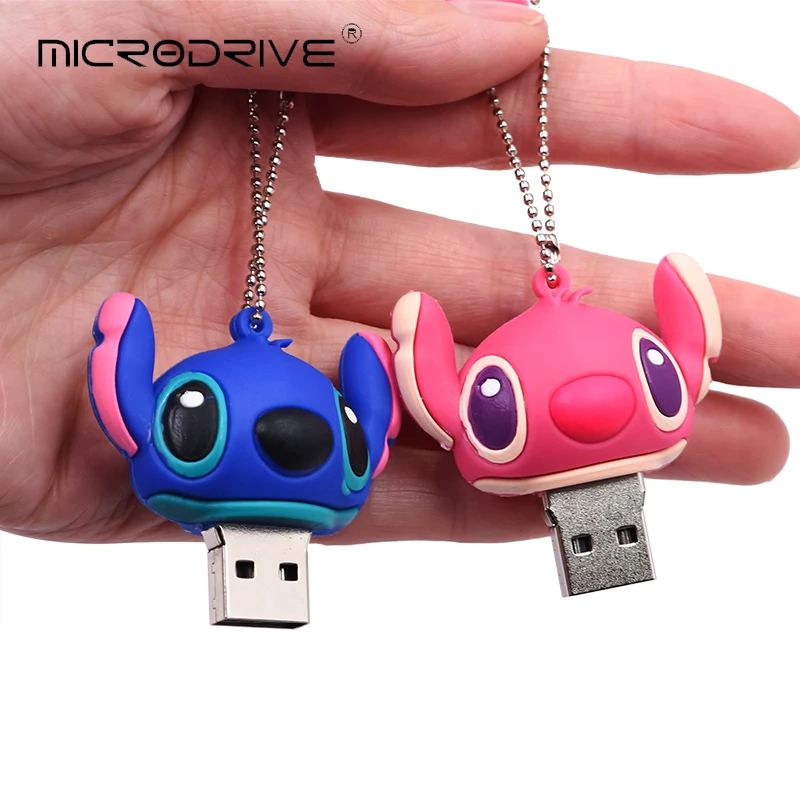 Настоящий мультяшный USB флеш-накопитель Lilo& Stitch, 4 ГБ, 8 ГБ, 16 ГБ, 32 ГБ, 64 ГБ, 128 ГБ, флеш-накопитель, usb флеш-накопитель, милая флеш-карта памяти, u-диск