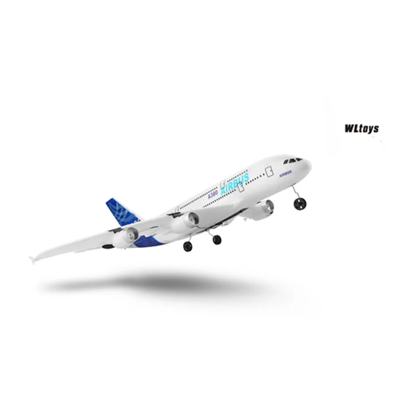 Avion RC 2.4G avec batterie et lumières - 1 ou 2 batteries, blanc/vert/bleu