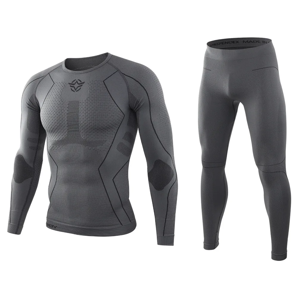 Winter Top Quality Fitness Men Thermal Underwear Sets Compression Fleece Sweat Quick Drying Thermo Male Clothing S-XXL |