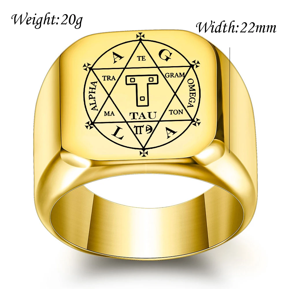 Customize Men Seal Solomon Kabbalah Amulet Signet Rings Fashion Ins Stainless Steel Personal Male Jewelry Accessories Anillo