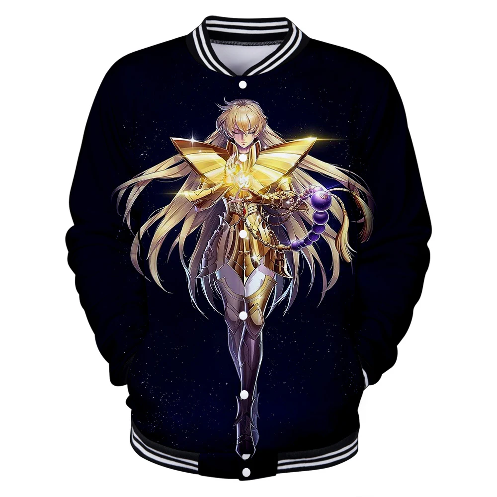 Saint Seiya 3D Baseball Uniform Jacket Coat Men Women Harajuku Sweatshirts Winter Fashion Hip Hop Anime Hoodie