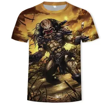 

Casual Newest Predator 3D Print Animal Cool Funny T-Shirt Men Short Sleeve Summer Tops T Shirt T Shirt Male T-shirt male 6XL