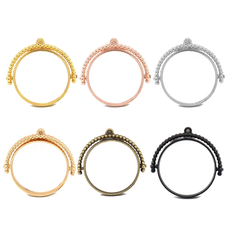 

10Pcs Rotating Frame UV Resin DIY Keychain Pendant Open Bezels Jewelry Making