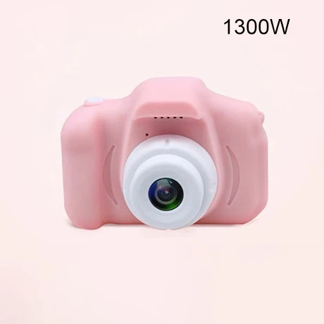 Pink 1300W Детская мини-камера, обучающие игрушки для детей, подарки для малышей, подарок на день рождения, Рождество, цифровая камера, HD проекционная видеокамера - Цвет: Pink 1300W
